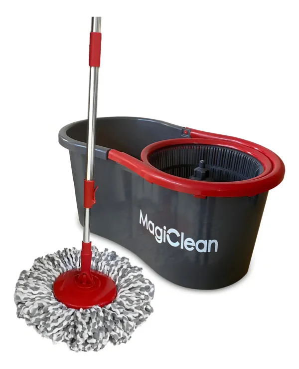 1 Trapeador Mop Cubo Con Doble Mecanismo Magiclean Spin Magic Gris Oscuro