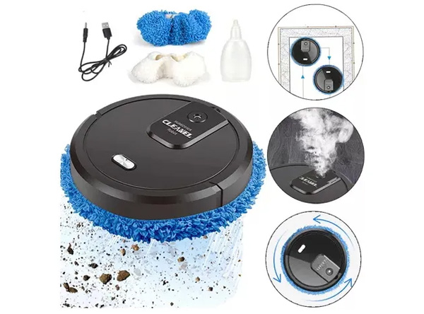 Aspiradoras Robot Con Trapeador Aspirador Húmedo Y Seco Negro