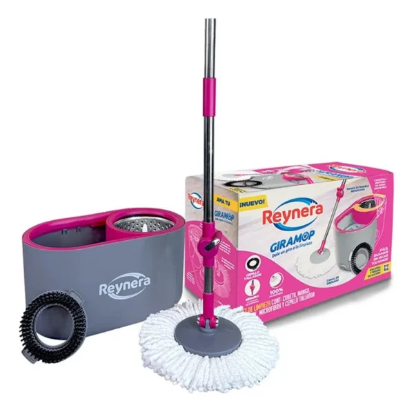 D_NQ_NP_2X_823068-MLA93179753476_092025-F Reynera Giramop Sistema Limpieza Trapeador Mango Giratorio Magenta