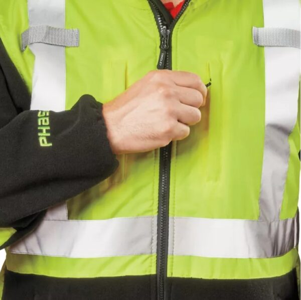 abrigo2 Chamarra Polar de Alta Visibilidad Negra